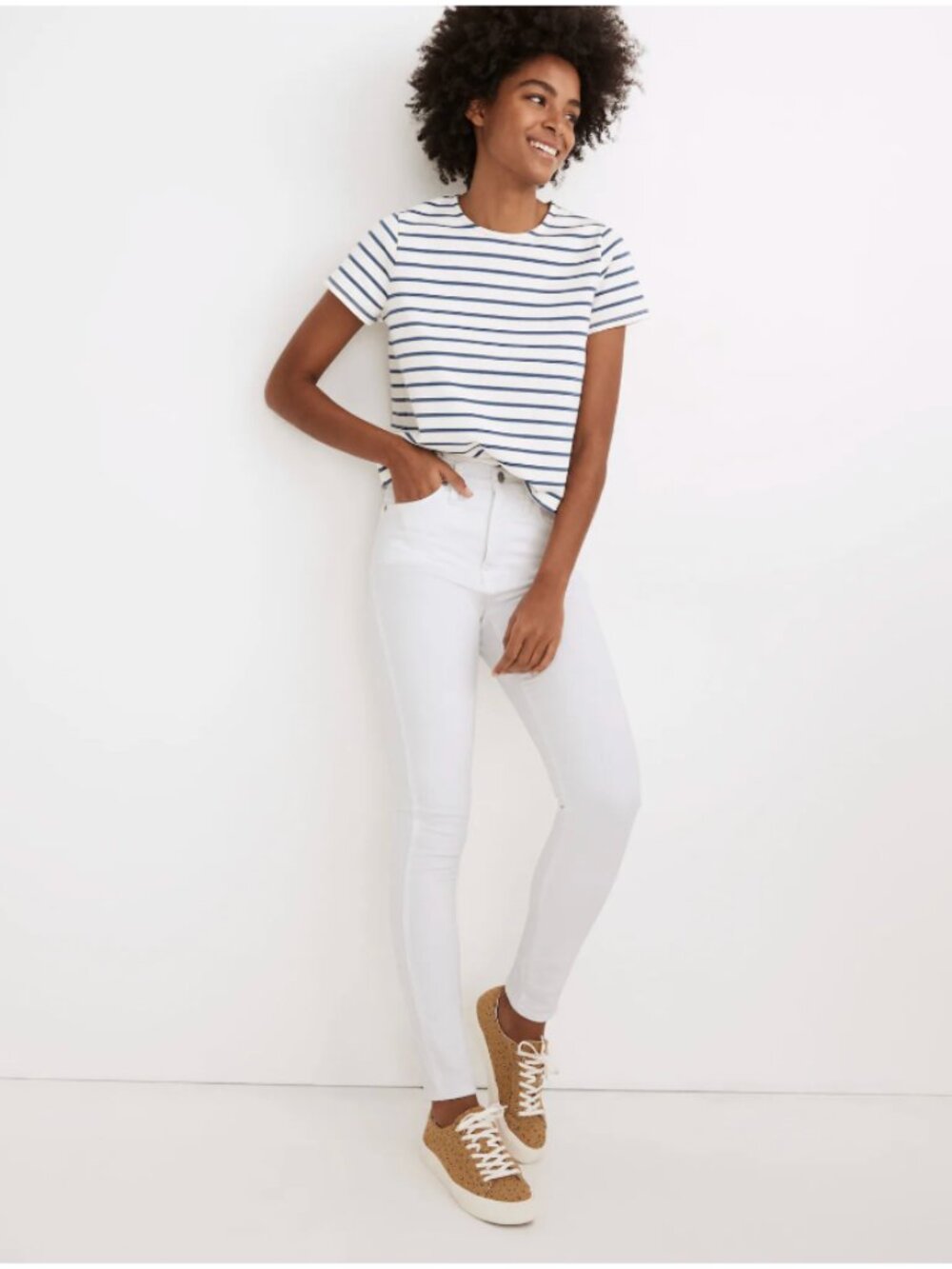 Madewell 10" High-Rise Skinny Jeans in White Size 26 -- Only Worn Once!